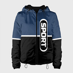 Женская куртка Sport сине-чёрный с полосой