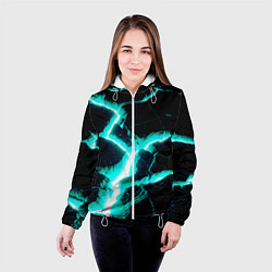 Куртка с капюшоном женская Color light blue black, цвет: 3D-белый — фото 2