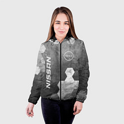 Куртка с капюшоном женская Nissan - grey gradient вертикально, цвет: 3D-черный — фото 2