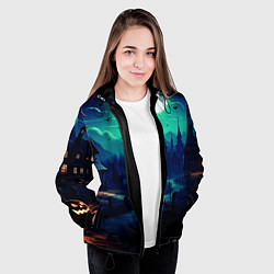 Куртка с капюшоном женская Day of the Dead - Хэллоуин, цвет: 3D-черный — фото 2