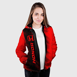 Куртка с капюшоном женская Honda - red gradient по-вертикали, цвет: 3D-черный — фото 2