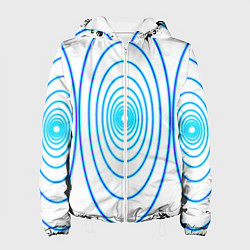 Куртка с капюшоном женская Овалы с свечением, цвет: 3D-белый