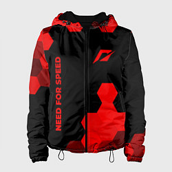 Куртка с капюшоном женская Need for Speed - red gradient вертикально, цвет: 3D-черный