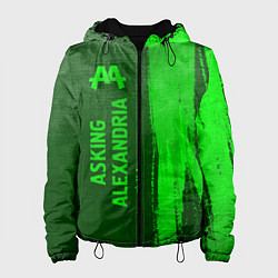 Женская куртка Asking Alexandria - green gradient по-вертикали