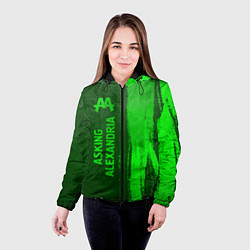 Куртка с капюшоном женская Asking Alexandria - green gradient по-вертикали, цвет: 3D-черный — фото 2