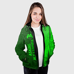 Куртка с капюшоном женская Asking Alexandria - green gradient по-вертикали, цвет: 3D-черный — фото 2