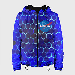 Куртка с капюшоном женская Nasa голубая броня, цвет: 3D-черный