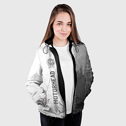 Куртка с капюшоном женская Motorhead - white gradient по-вертикали, цвет: 3D-черный — фото 2