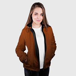 Куртка с капюшоном женская Красно-коричневый текстурированный градиент, цвет: 3D-черный — фото 2