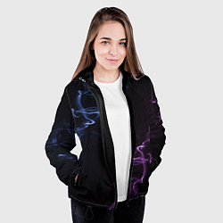 Куртка с капюшоном женская Color black blue pink, цвет: 3D-черный — фото 2