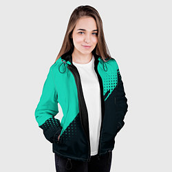 Куртка с капюшоном женская Color black light blue, цвет: 3D-черный — фото 2