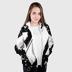 Куртка с капюшоном женская Color black white, цвет: 3D-белый — фото 2