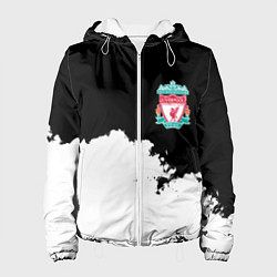 Куртка с капюшоном женская Liverpool черно белый, цвет: 3D-белый