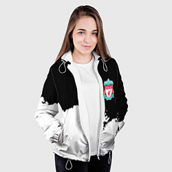 Куртка с капюшоном женская Liverpool черно белый, цвет: 3D-белый — фото 2