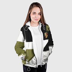 Куртка с капюшоном женская Porsche эмблема, цвет: 3D-белый — фото 2