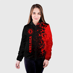 Куртка с капюшоном женская Chelsea - red gradient по-вертикали, цвет: 3D-черный — фото 2