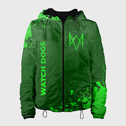 Куртка с капюшоном женская Watch Dogs - green gradient вертикально, цвет: 3D-черный