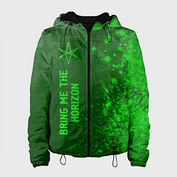Женская куртка Bring Me the Horizon - green gradient по-вертикали
