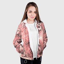 Куртка с капюшоном женская Черепа лошадей - эскиз, цвет: 3D-белый — фото 2