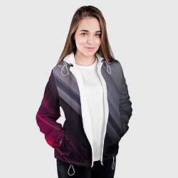 Куртка с капюшоном женская Color black grey, цвет: 3D-белый — фото 2