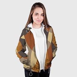Куртка с капюшоном женская Графические цветные текстуры и паттерны, цвет: 3D-белый — фото 2