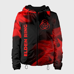 Куртка с капюшоном женская Elden Ring - red gradient вертикально, цвет: 3D-черный