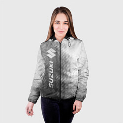 Куртка с капюшоном женская Suzuki - grey gradient по-вертикали, цвет: 3D-черный — фото 2