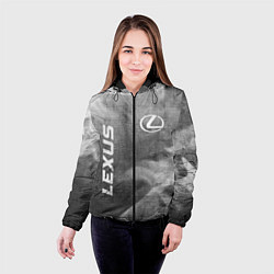 Куртка с капюшоном женская Lexus - grey gradient вертикально, цвет: 3D-черный — фото 2