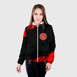 Куртка с капюшоном женская Ajax красные краски, цвет: 3D-белый — фото 2