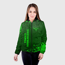 Куртка с капюшоном женская Tokyo Revengers - green gradient вертикально, цвет: 3D-черный — фото 2