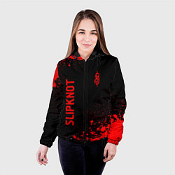 Куртка с капюшоном женская Slipknot - red gradient вертикально, цвет: 3D-черный — фото 2
