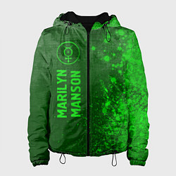 Куртка с капюшоном женская Marilyn Manson - green gradient по-вертикали, цвет: 3D-черный