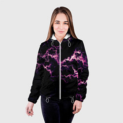 Куртка с капюшоном женская Lightning pink glow, цвет: 3D-белый — фото 2