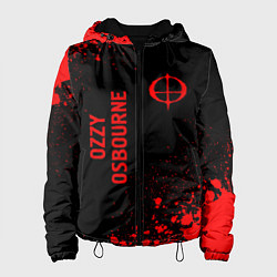 Куртка с капюшоном женская Ozzy Osbourne - red gradient вертикально, цвет: 3D-черный