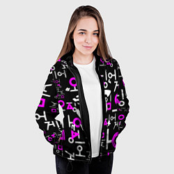 Куртка с капюшоном женская Doom неоновый паттерн, цвет: 3D-черный — фото 2