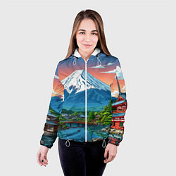 Куртка с капюшоном женская Япония гора, цвет: 3D-белый — фото 2