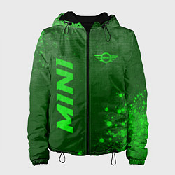 Куртка с капюшоном женская Mini - green gradient вертикально, цвет: 3D-черный