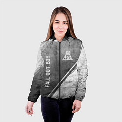 Куртка с капюшоном женская Fall Out Boy - grey gradient вертикально, цвет: 3D-черный — фото 2