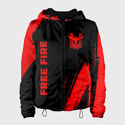 Куртка с капюшоном женская Free Fire - red gradient вертикально, цвет: 3D-черный