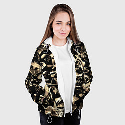 Куртка с капюшоном женская Итальянские мемы с животными, цвет: 3D-белый — фото 2