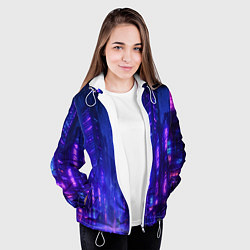 Куртка с капюшоном женская Одинокий город неона, цвет: 3D-белый — фото 2