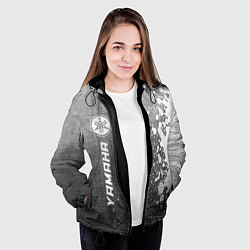 Куртка с капюшоном женская Yamaha - grey gradient по-вертикали, цвет: 3D-черный — фото 2