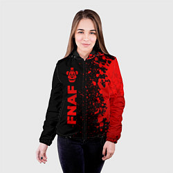 Куртка с капюшоном женская FNAF - red gradient по-вертикали, цвет: 3D-черный — фото 2