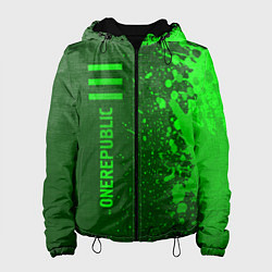 Куртка с капюшоном женская OneRepublic - green gradient по-вертикали, цвет: 3D-черный