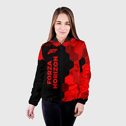 Куртка с капюшоном женская Forza Horizon - red gradient по-вертикали, цвет: 3D-черный — фото 2