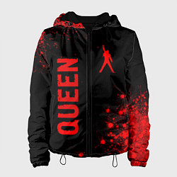 Куртка с капюшоном женская Queen - red gradient вертикально, цвет: 3D-черный