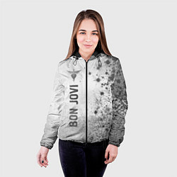 Куртка с капюшоном женская Bon Jovi - white gradient по-вертикали, цвет: 3D-черный — фото 2