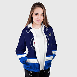 Куртка с капюшоном женская Виннипег Джетс хоккей, цвет: 3D-белый — фото 2