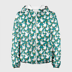 Куртка с капюшоном женская Злой гусь узор, цвет: 3D-белый