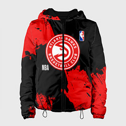 Куртка с капюшоном женская Atlanta Hawks black and red, цвет: 3D-черный